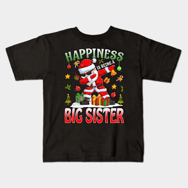 Happiness Is Being A Big Sister Santa Christmas Kids T-Shirt by intelus